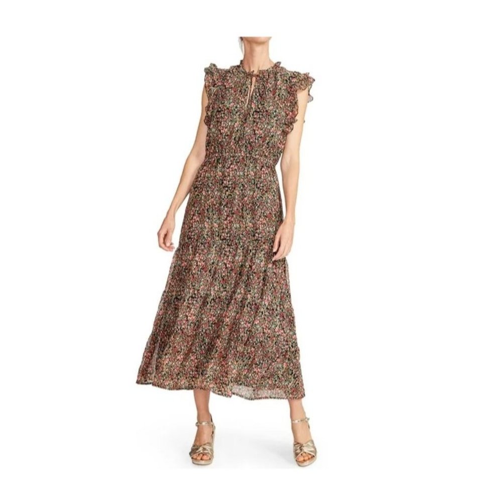 BB Dakota Midi Maxi Dress Sz Small NWT Black Ditsy Floral Prairiecore Cottage